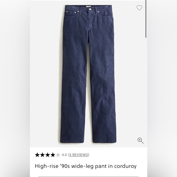 90s wide leg high rise corduroy pants - Picture 2 of 4